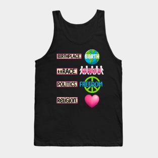 Earth Human Freedom Love Tank Top